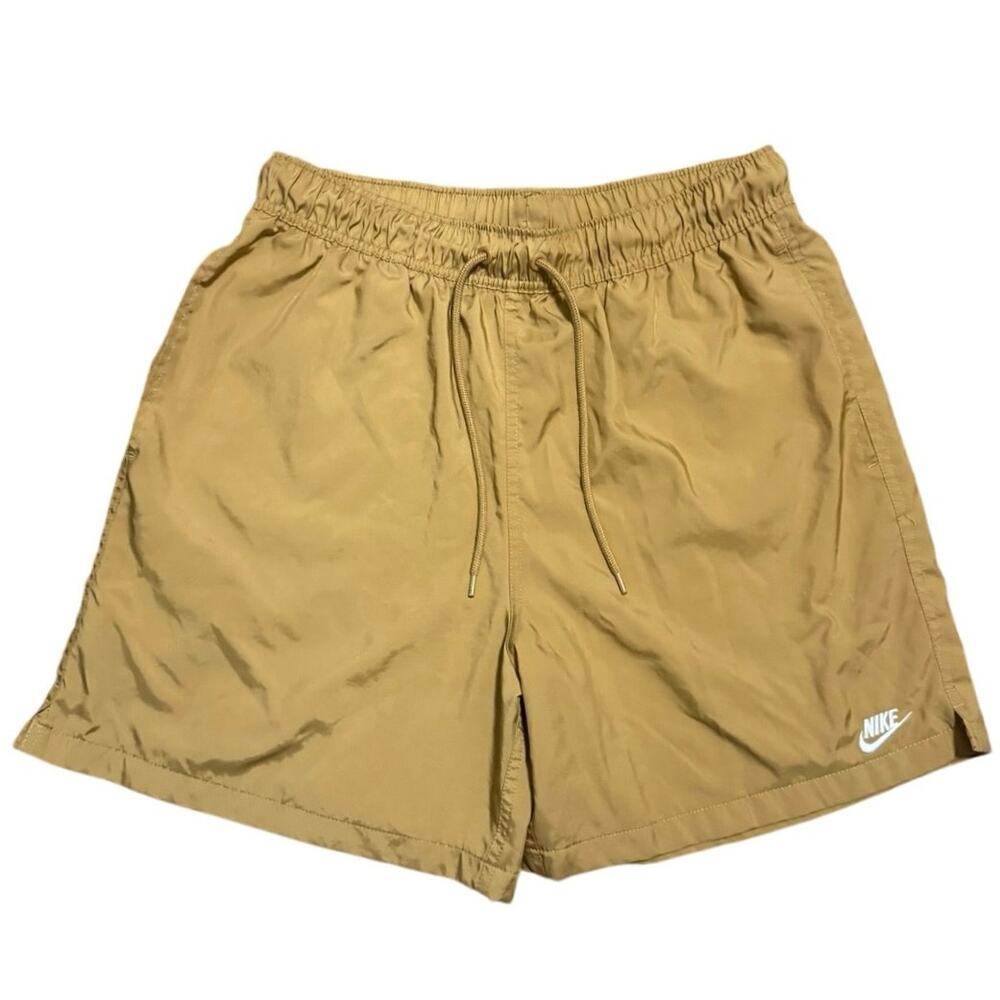 Nike Club Woven Flow Shorts Mens Medium Flax Tan Brown Lined FN3307-224